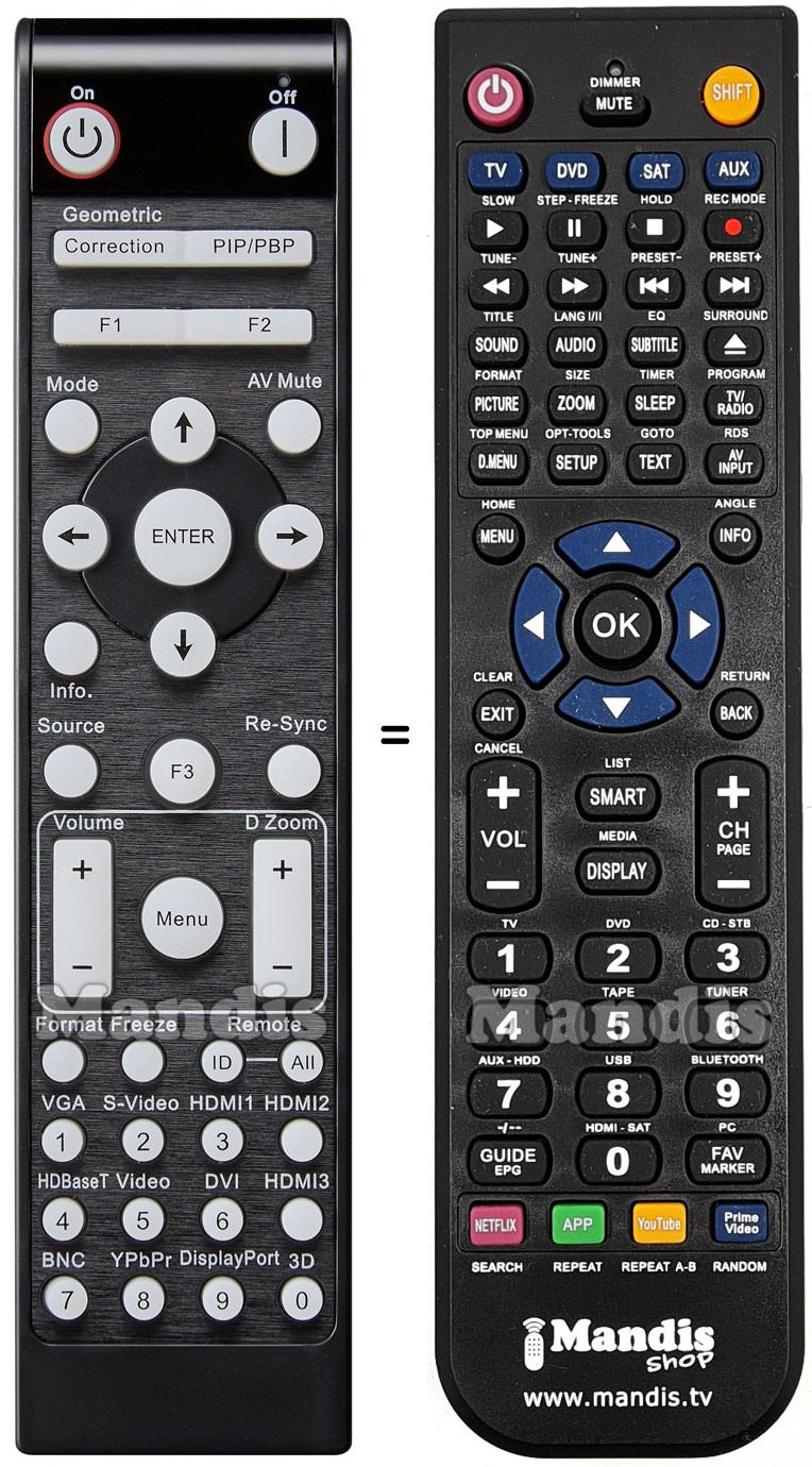 Télécommande équivalente BR-3070L