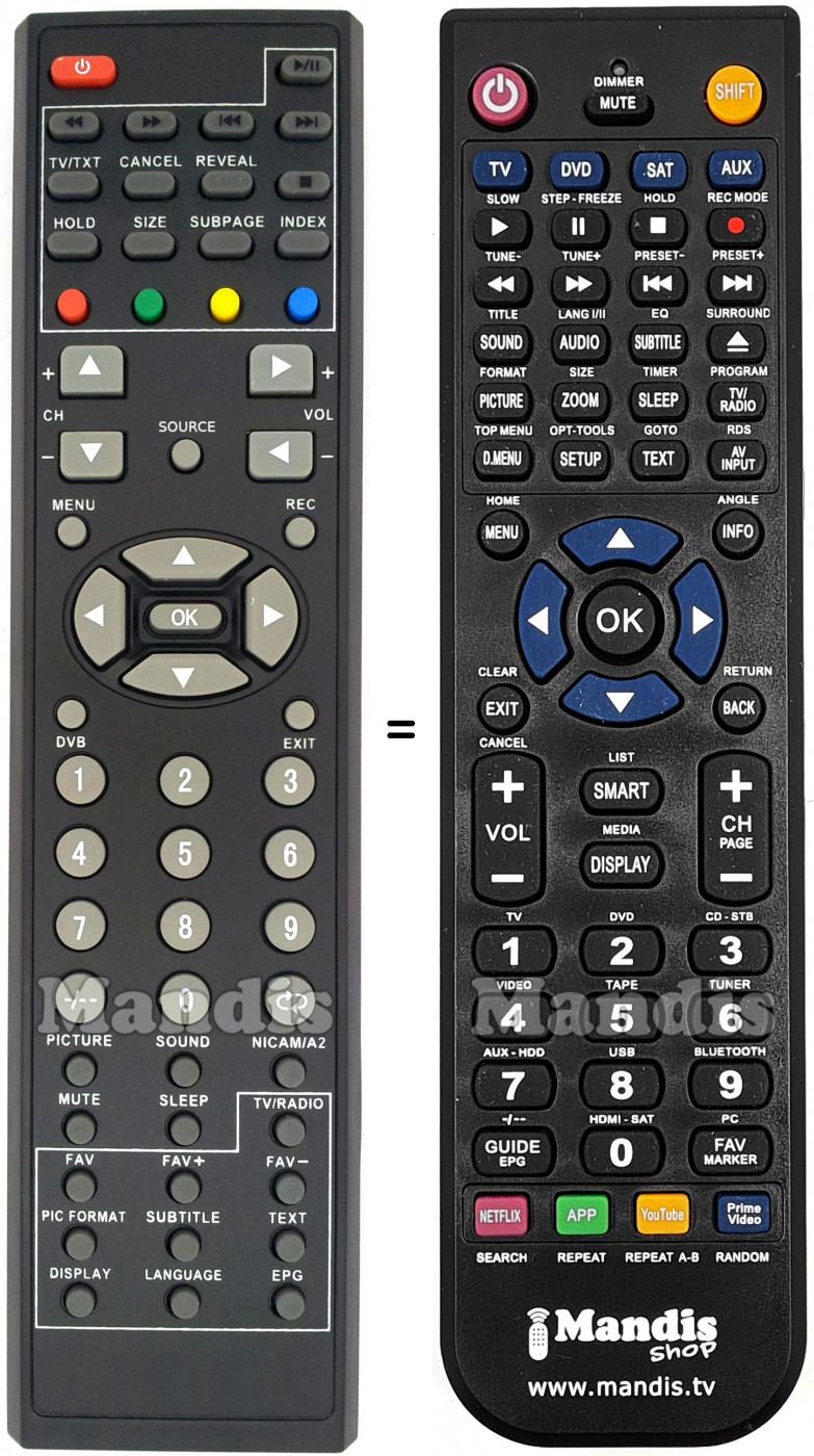 Télécommande équivalente United CI-1024GR