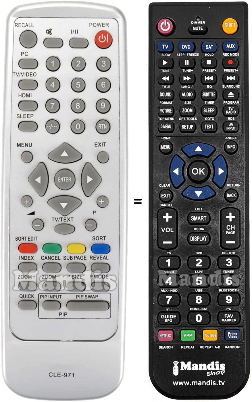 Télécommande équivalente Hitachi CLE-971