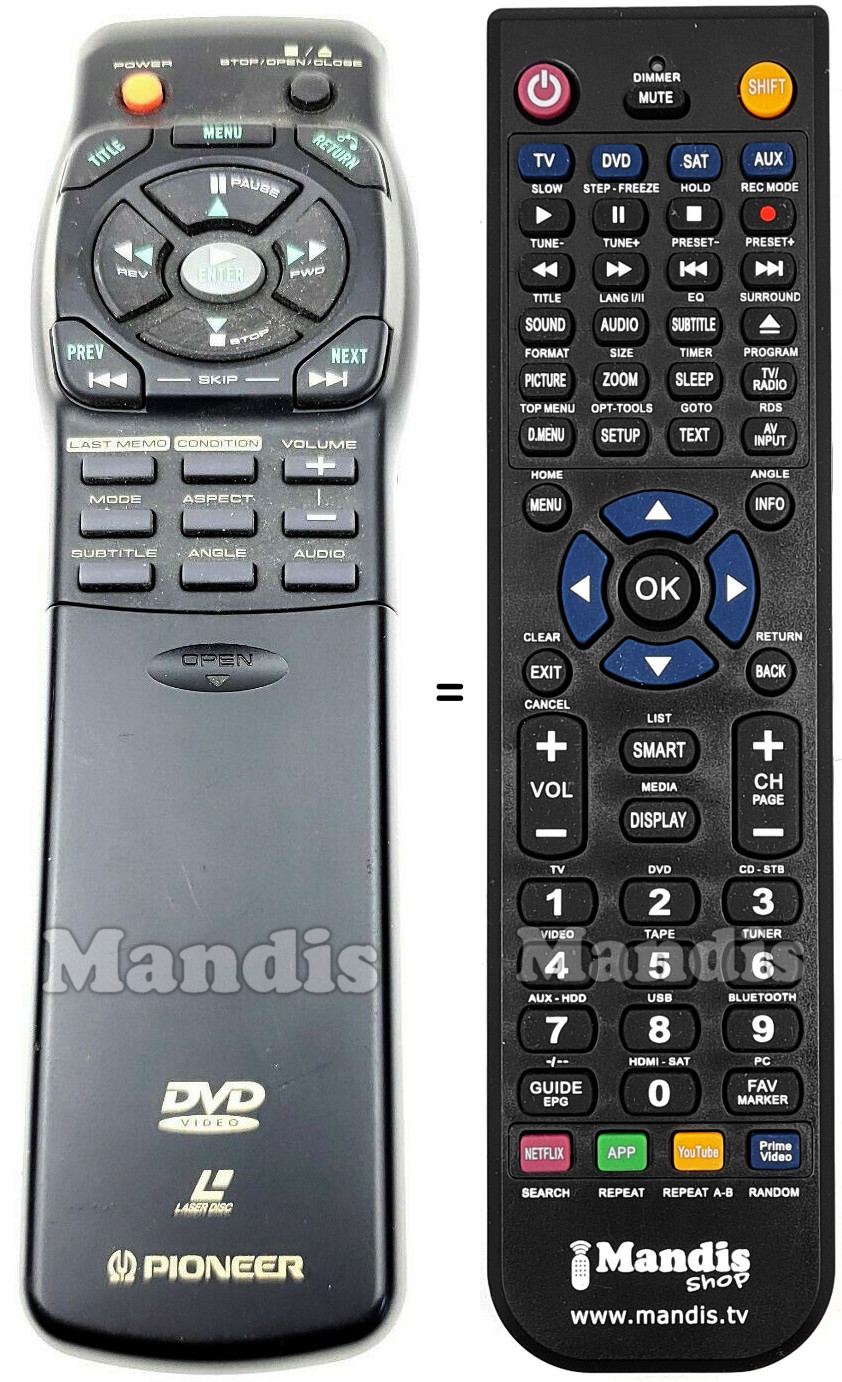 Télécommande équivalente CU-DV001