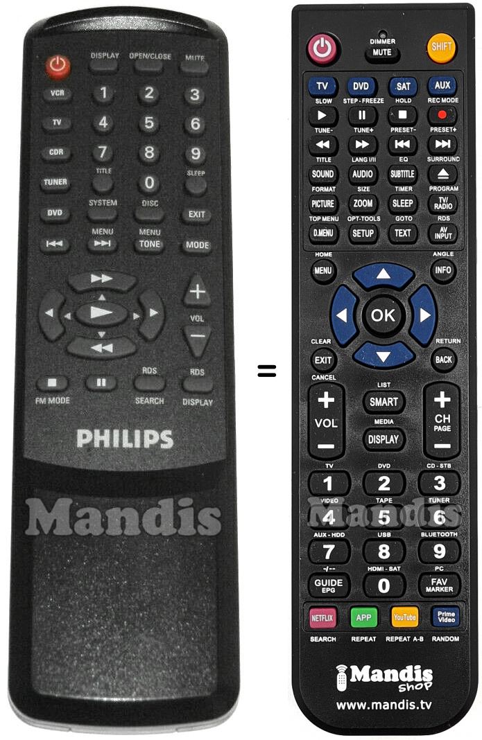 Télécommande équivalente Philips REMCON1229