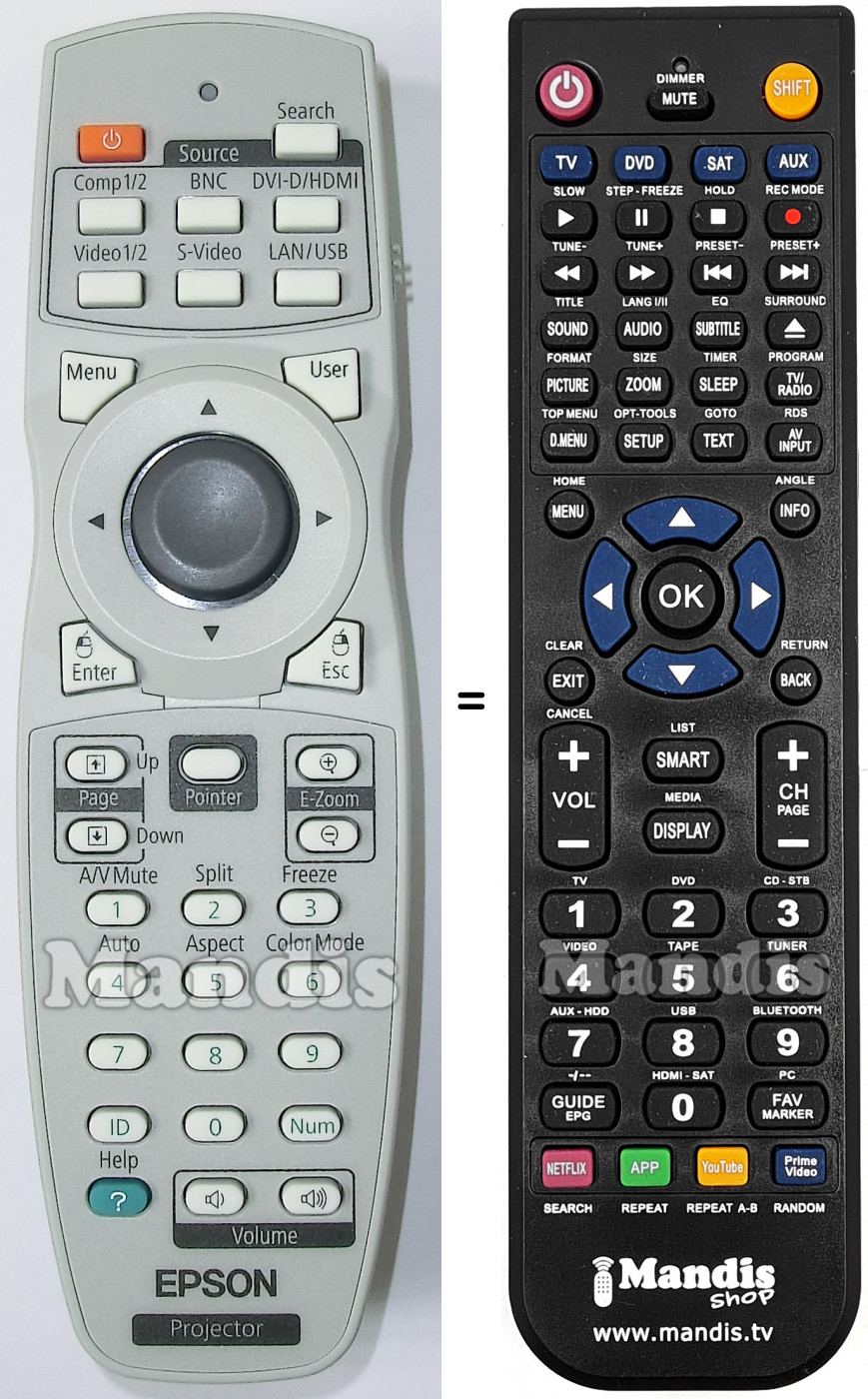 Télécommande équivalente Epson 1531179