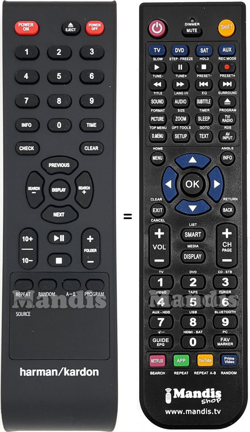 T&eacute;l&eacute;commande &eacute;quivalente HARMAN KARDON HD3700