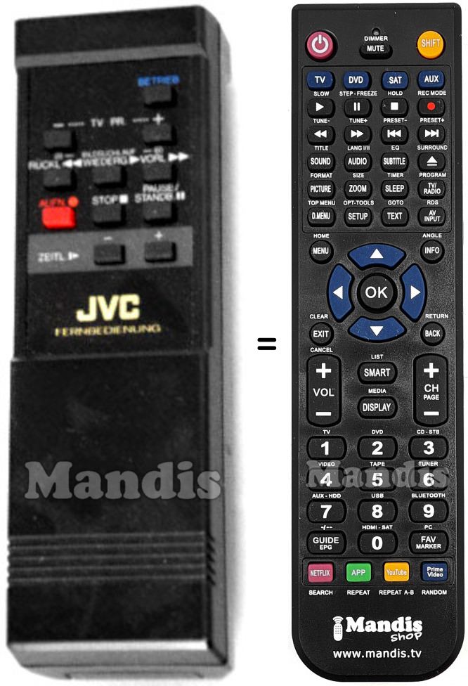 Télécommande équivalente JVC HR-D300
