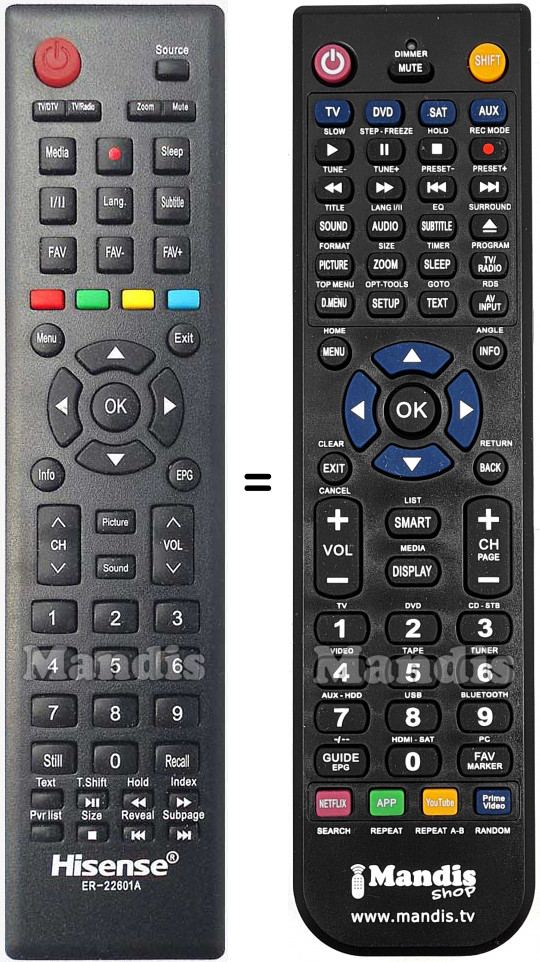 Télécommande équivalente Hisense ER-22601A