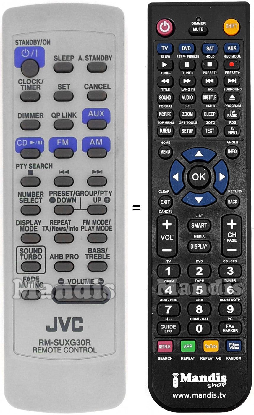 Télécommande équivalente JVC RM-SUXG30R