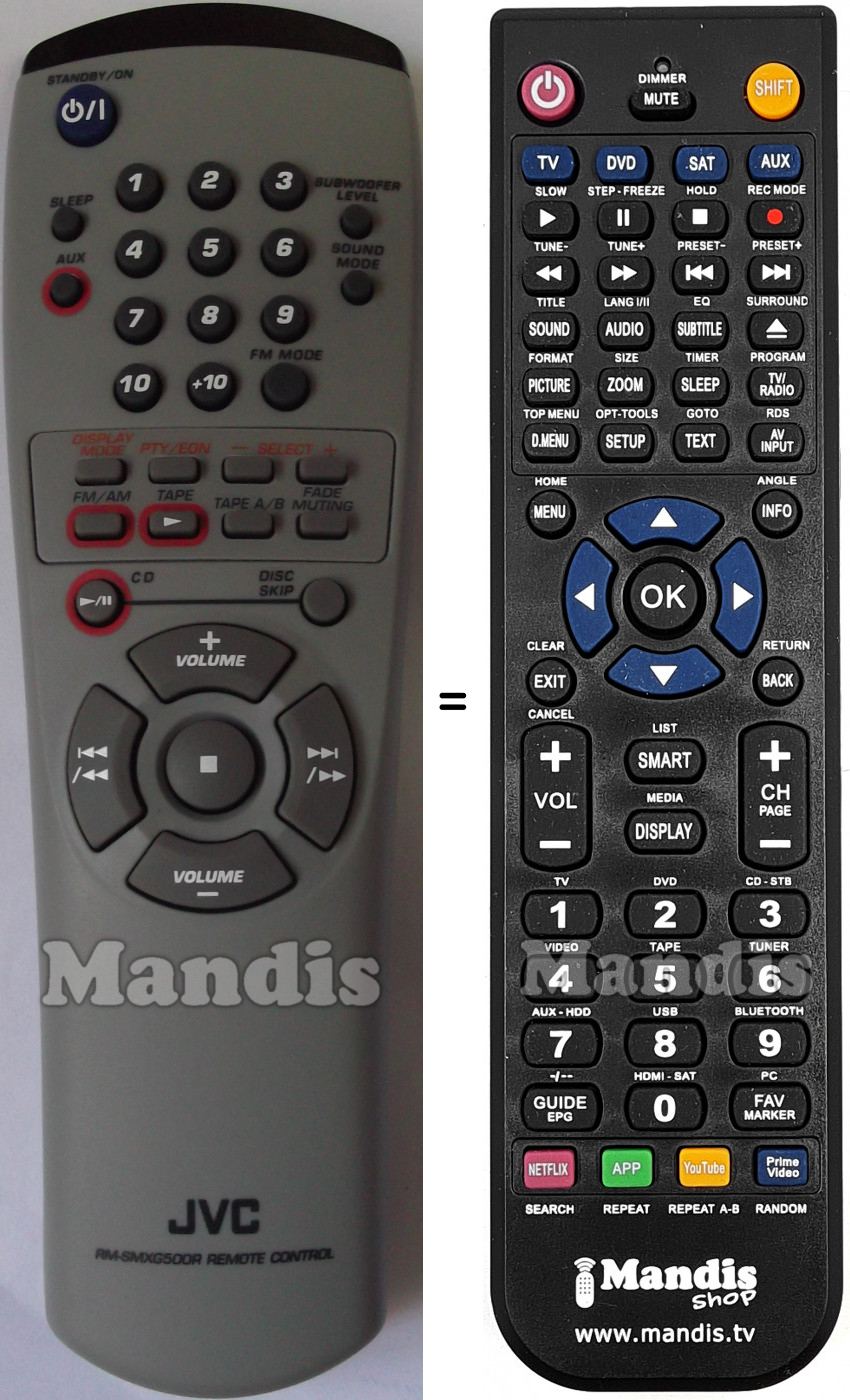 Télécommande équivalente JVC AH5901045F