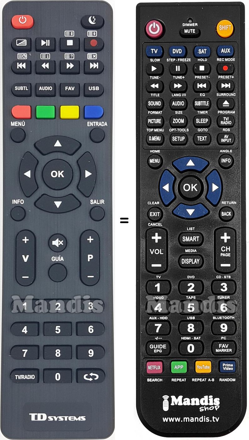 Télécommande équivalente TD Systems K24DLX9H