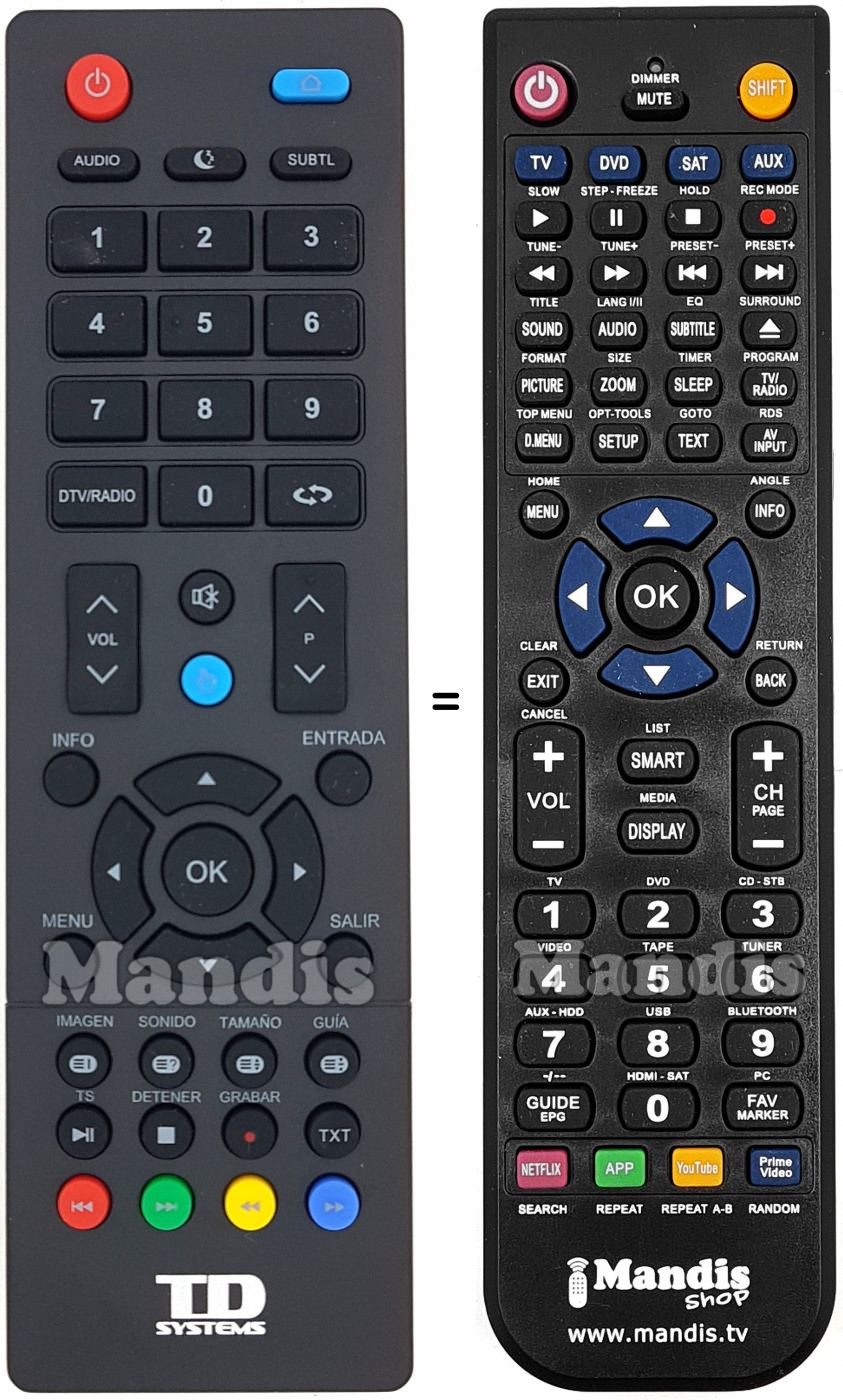 Télécommande équivalente TD Systems K32DLM8S