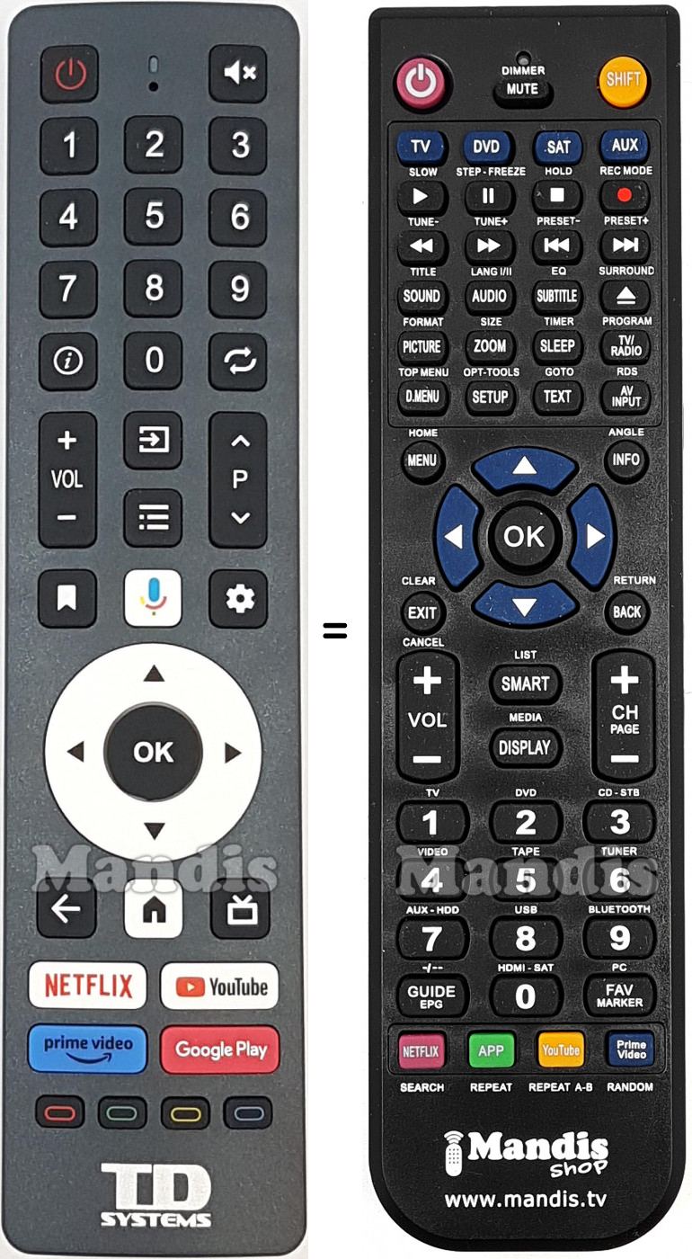 Télécommande équivalente TD Systems K40DLK20GLE