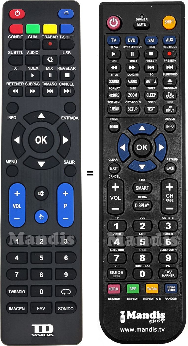 Télécommande équivalente TD Systems K50DLY8US