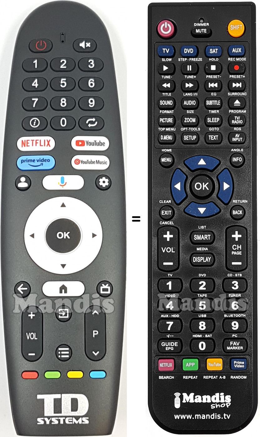 Télécommande équivalente TD Systems K55DLK20GLE
