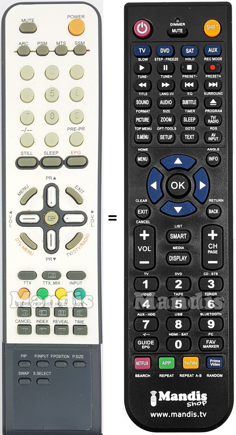 T&eacute;l&eacute;commande &eacute;quivalente Kiamo LCD42HDTK