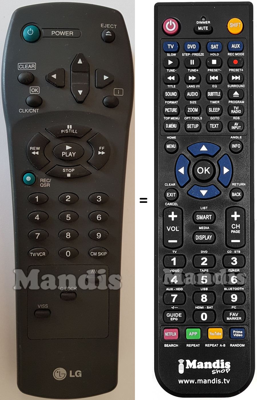 Télécommande équivalente 6711R1P013D