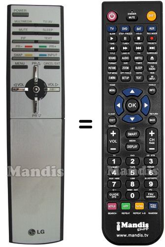 Télécommande équivalente LG 6710V00136G