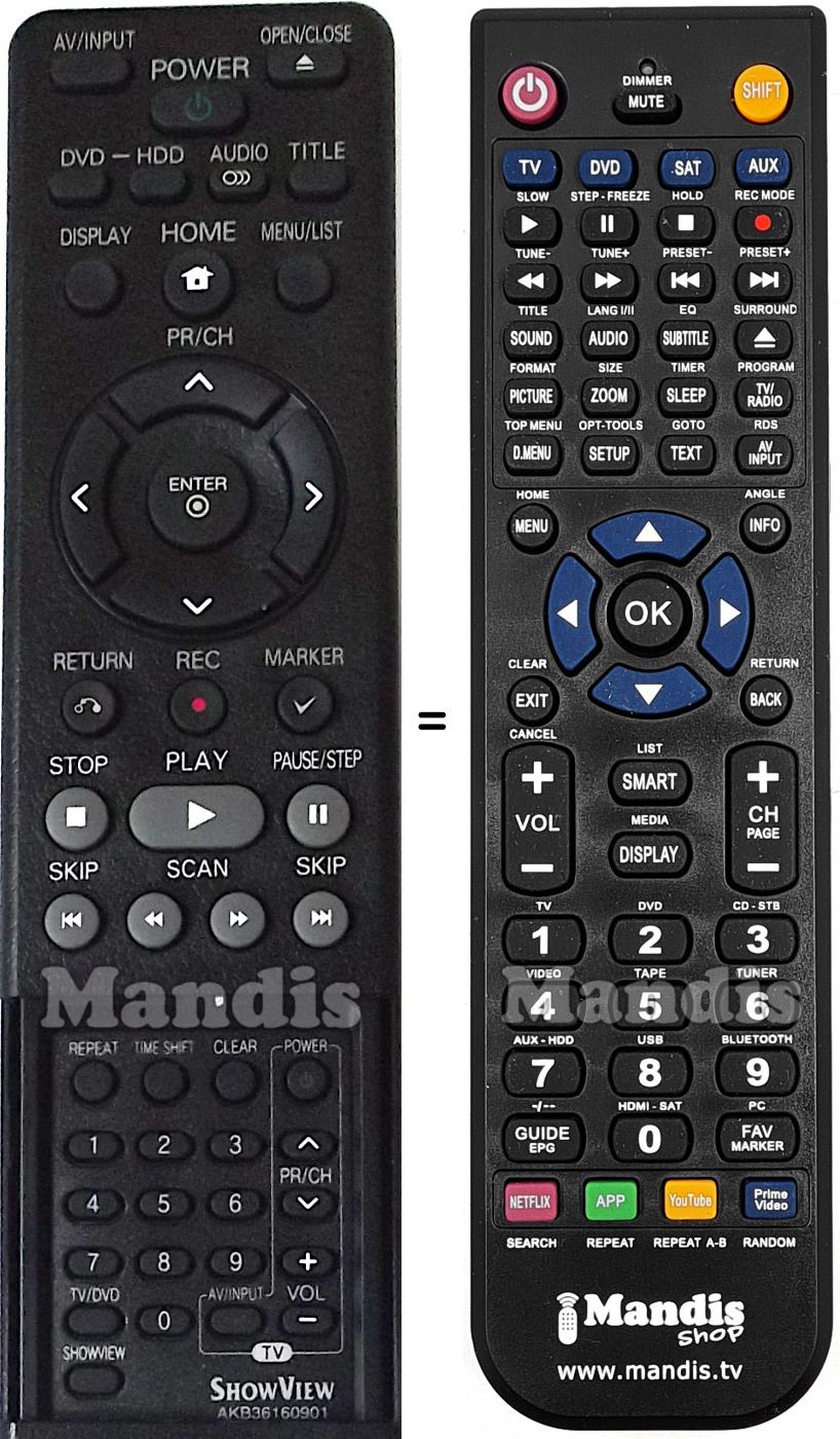 T&eacute;l&eacute;commande &eacute;quivalente LG AKB36160901