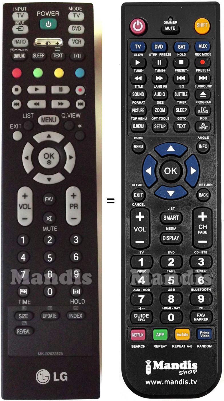 Télécommande équivalente LG MKJ32022825