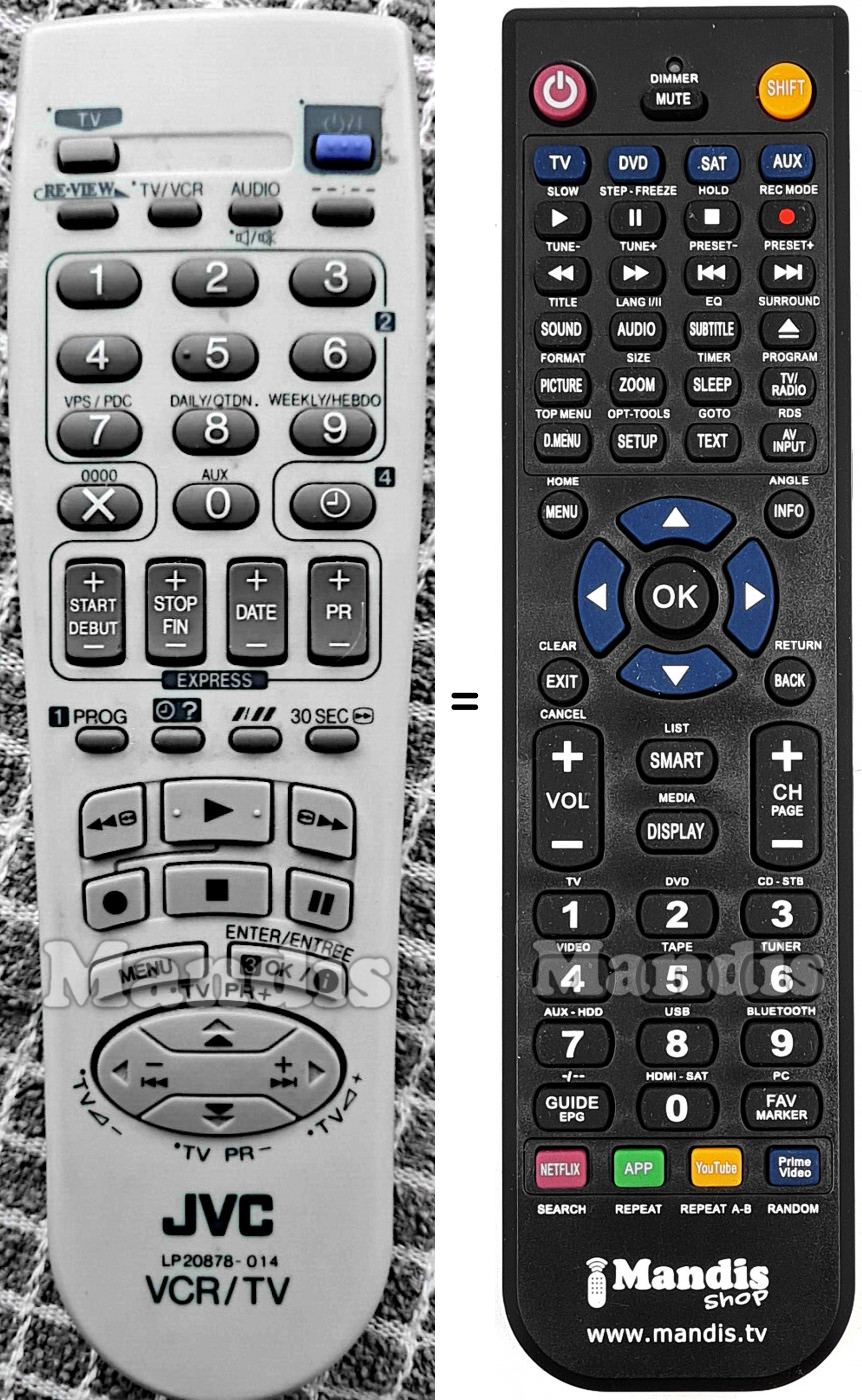 Télécommande équivalente JVC LP20878-014