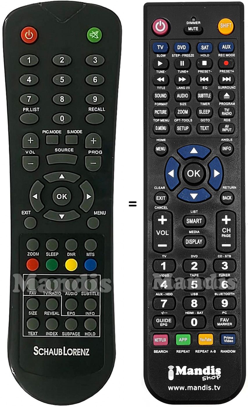 Télécommande équivalente Schaub Lorenz LT154-110DB2