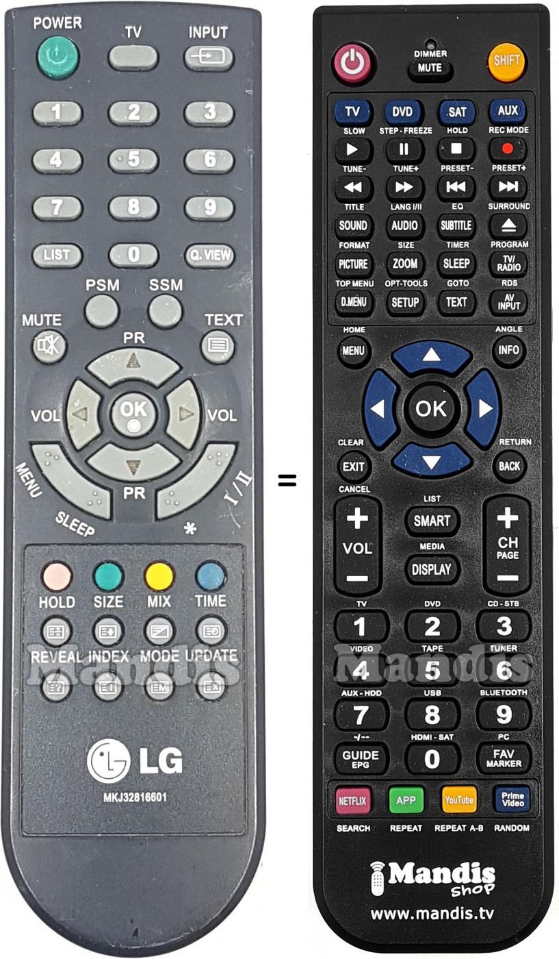 Télécommande équivalente LG MKJ32816601