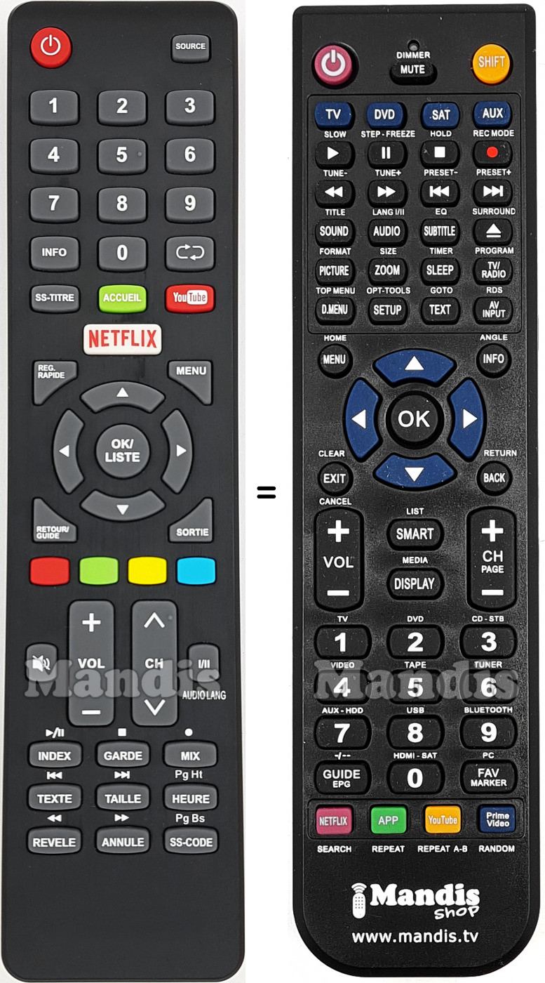 Télécommande équivalente Continental Edison OCEALED24SMART7