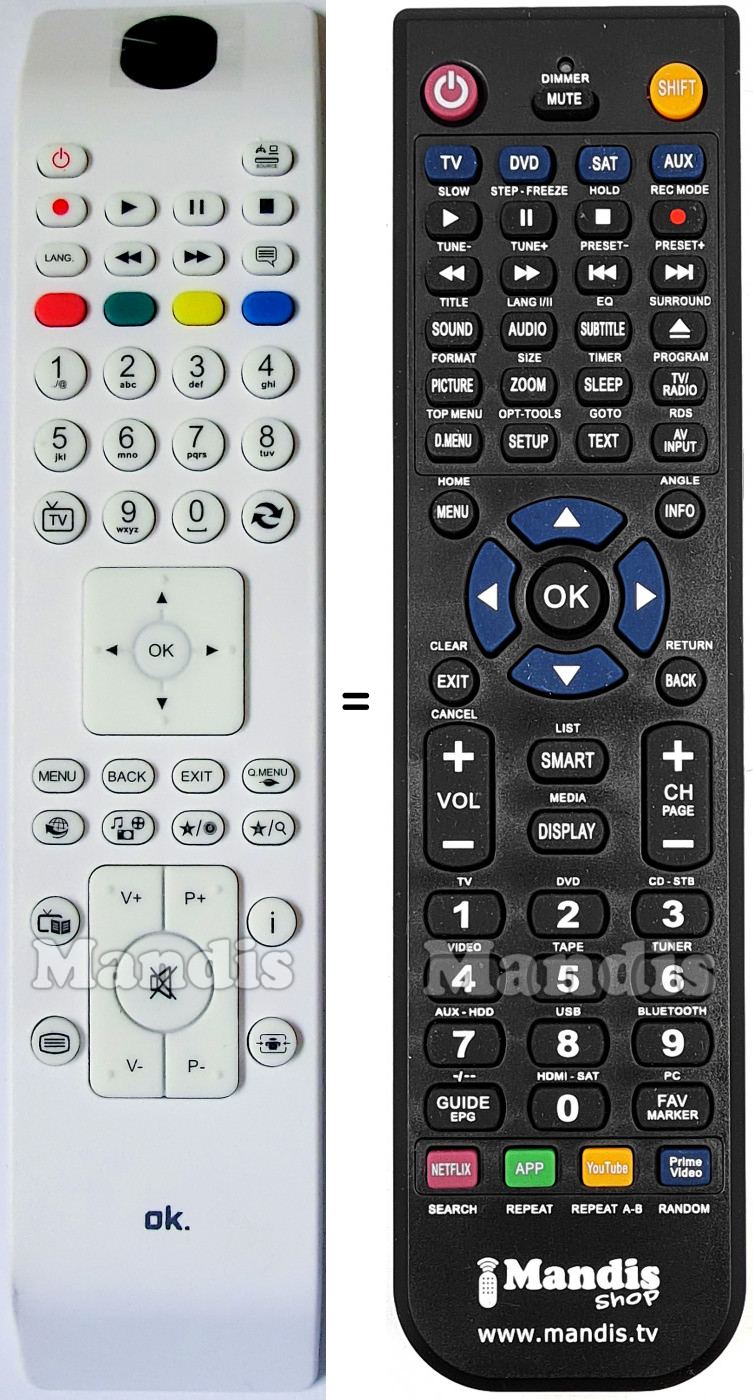 Télécommande équivalente JVC RC4800-2