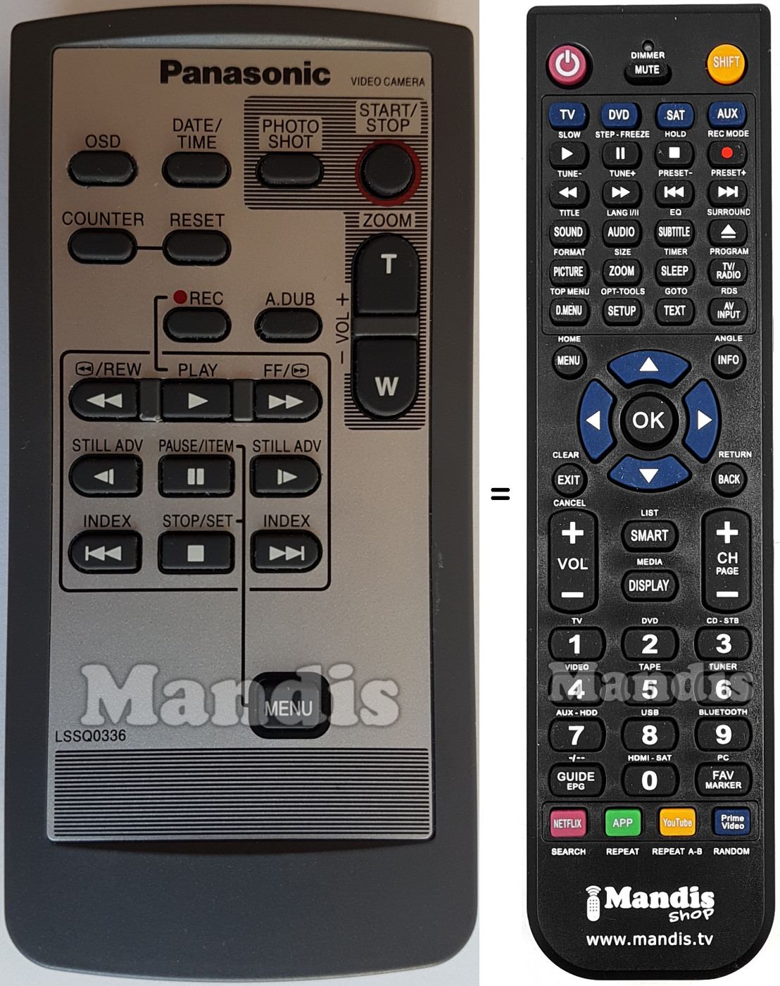 Télécommande équivalente LSSQ0336