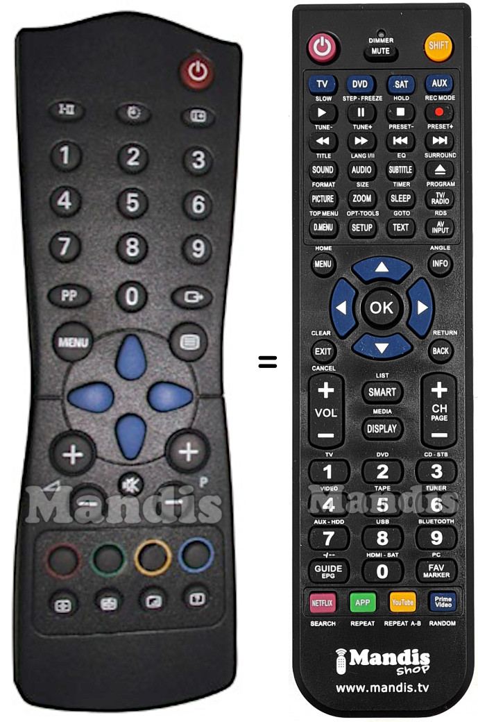 Télécommande équivalente Radiola RCL9EDJJ02