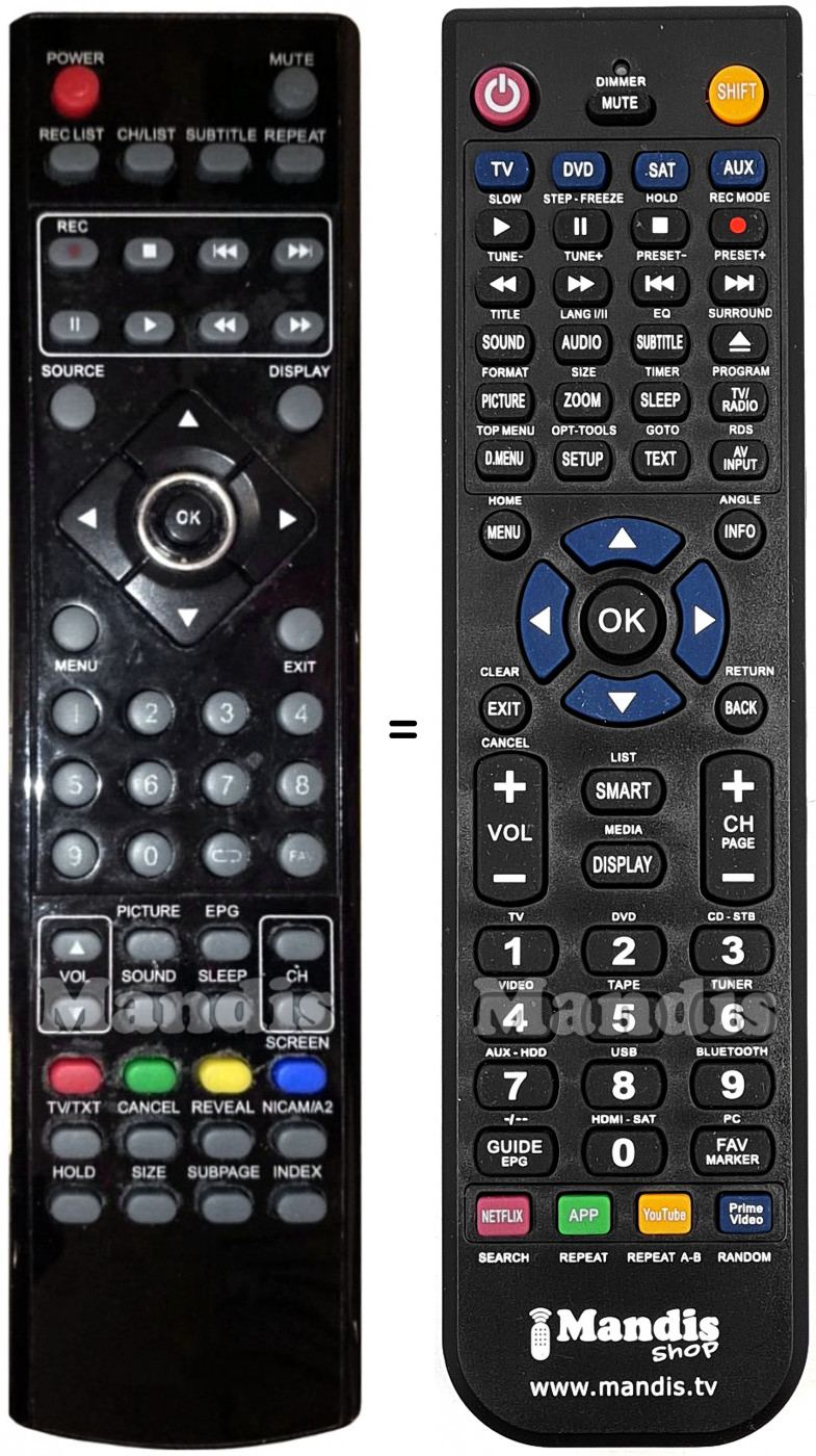 Télécommande équivalente Q-MEDIA QLE26D11HM4-TL