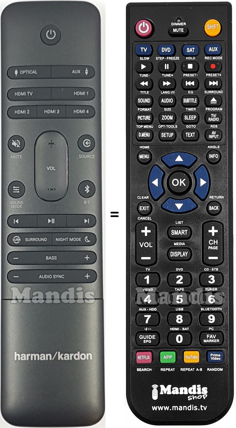 Télécommande équivalente Surround