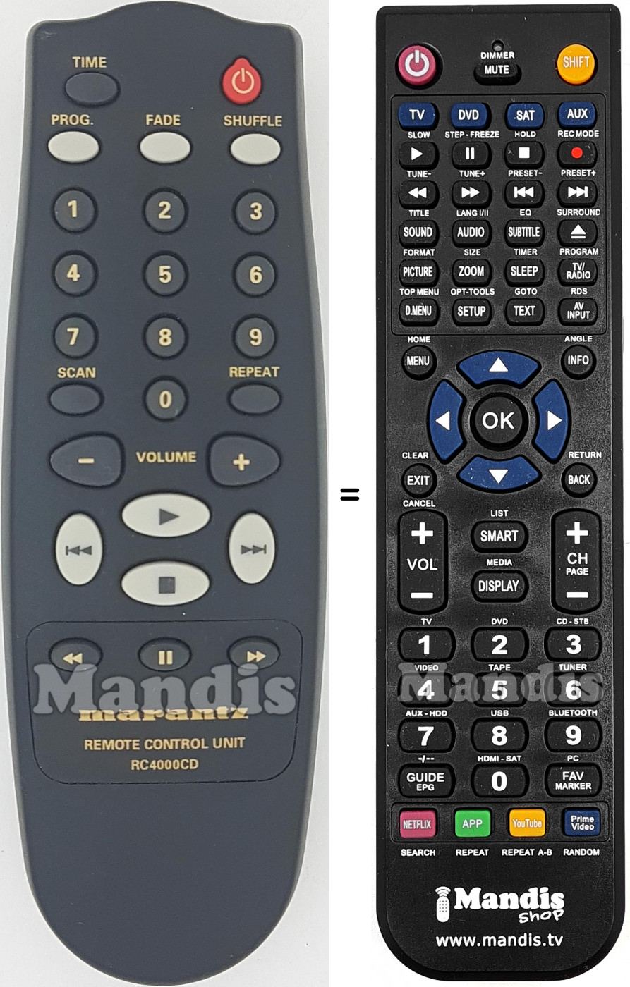 T&eacute;l&eacute;commande &eacute;quivalente RC-4000CD