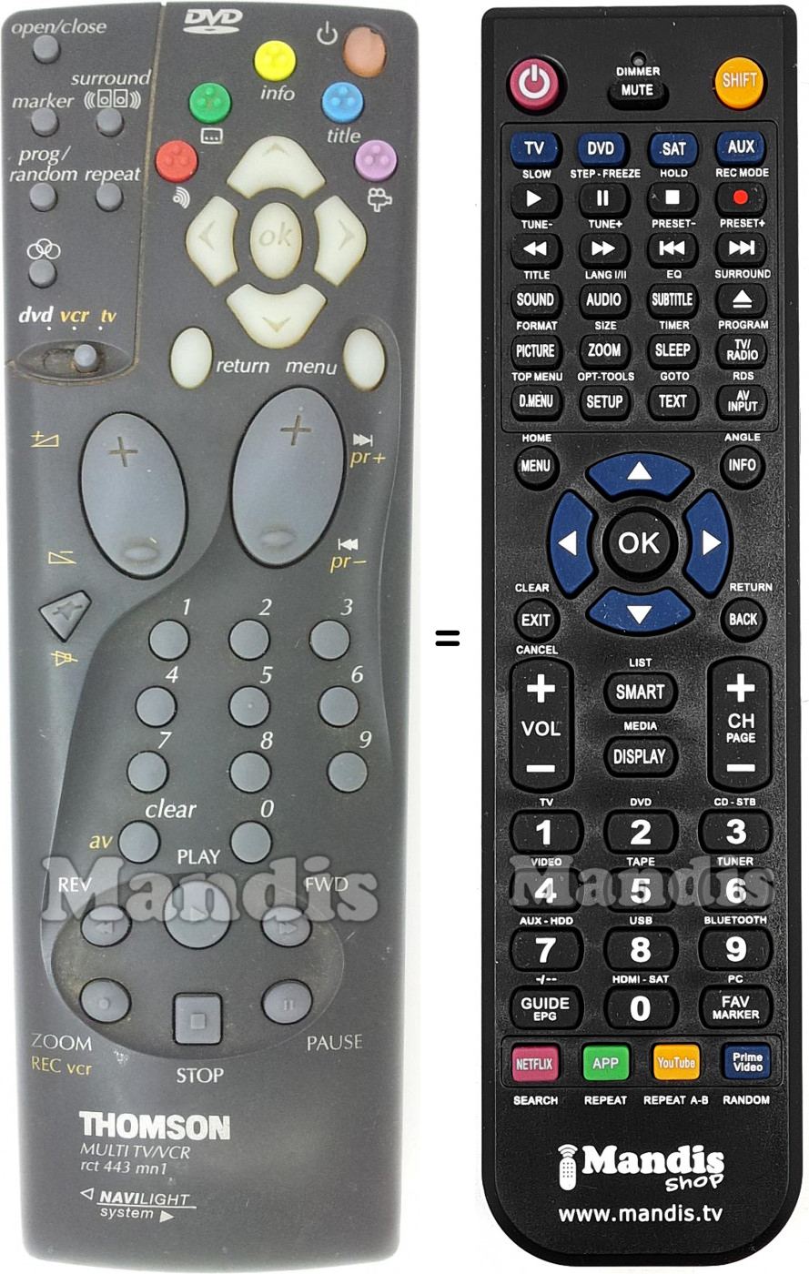 T&eacute;l&eacute;commande &eacute;quivalente RCT443MN1