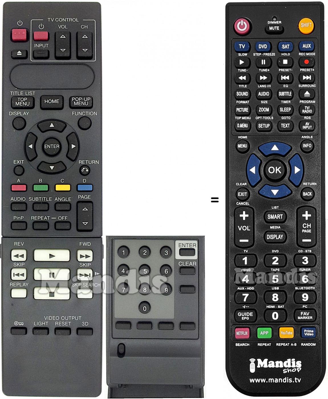 Télécommande équivalente Sharp RC-D0713