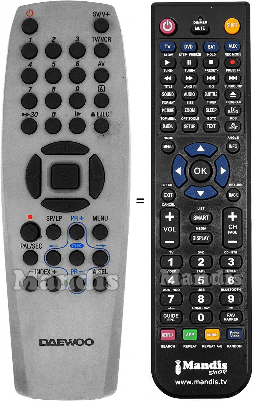 Télécommande équivalente Daewoo REMCON1456