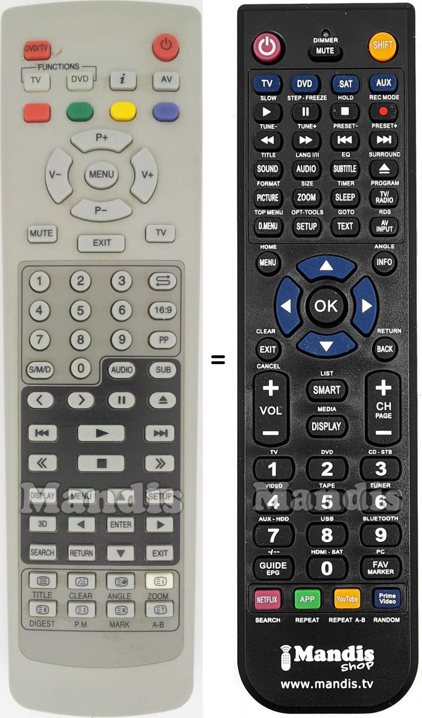 Télécommande équivalente REMCON1492