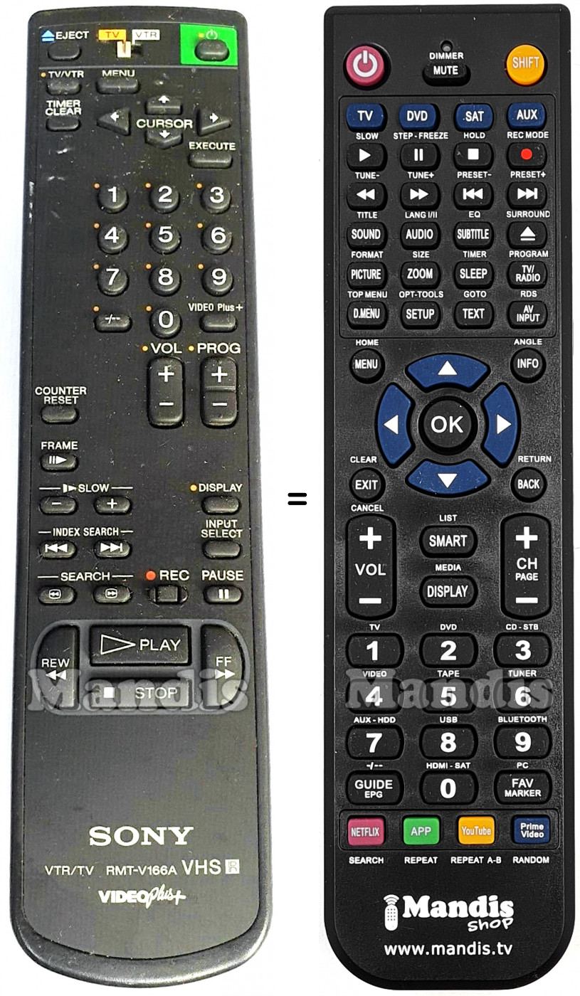 Télécommande équivalente Sony RMT-V166A