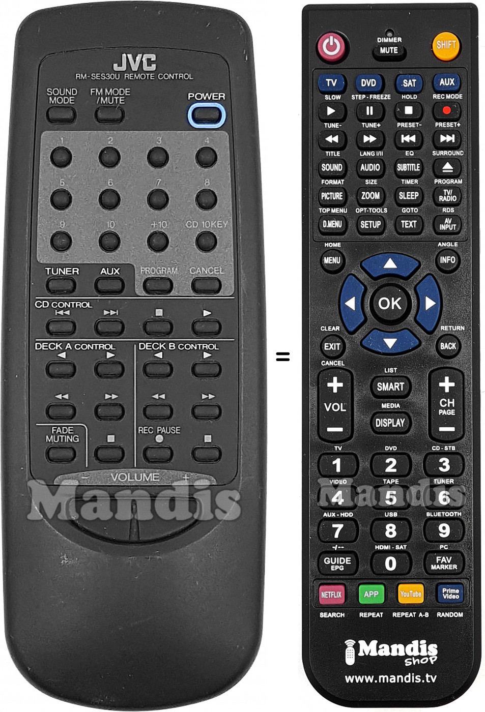 Télécommande équivalente JVC RM-SES30U