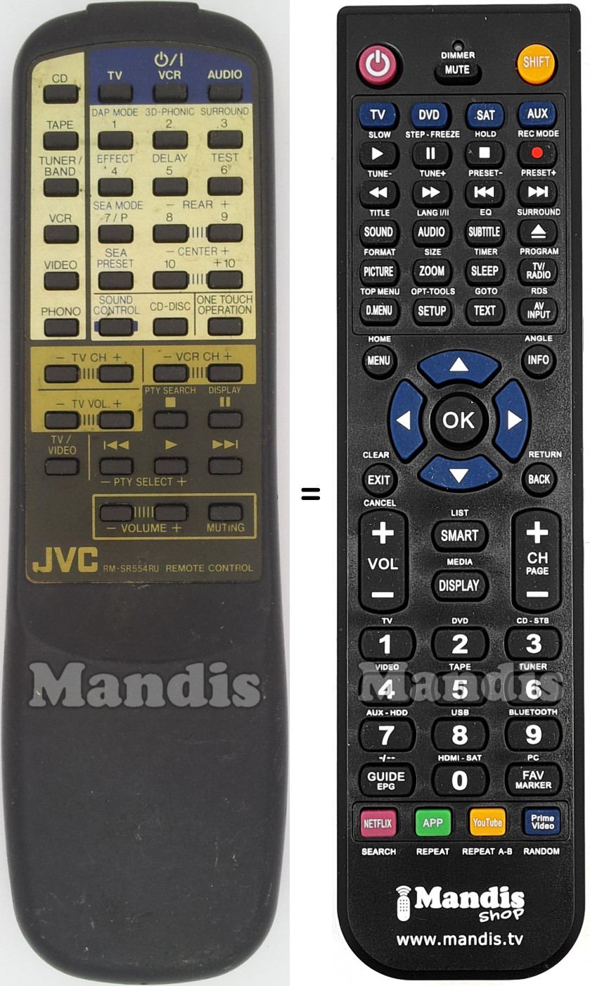 T&eacute;l&eacute;commande &eacute;quivalente RM-SR554RU