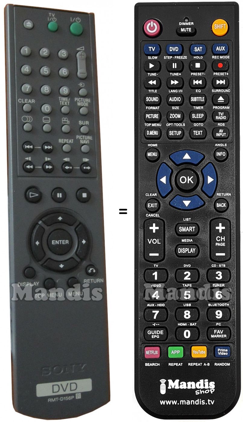 Télécommande équivalente RMT-D156P