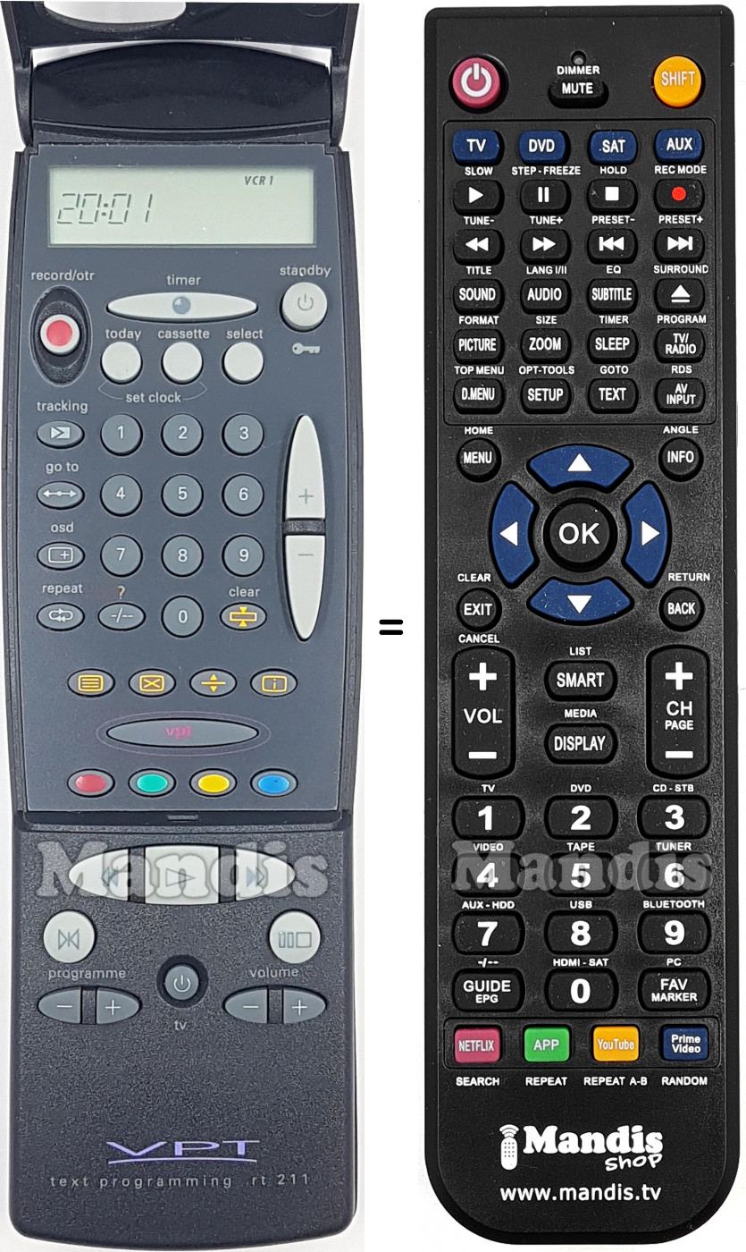 Télécommande équivalente Horizont RT211-114
