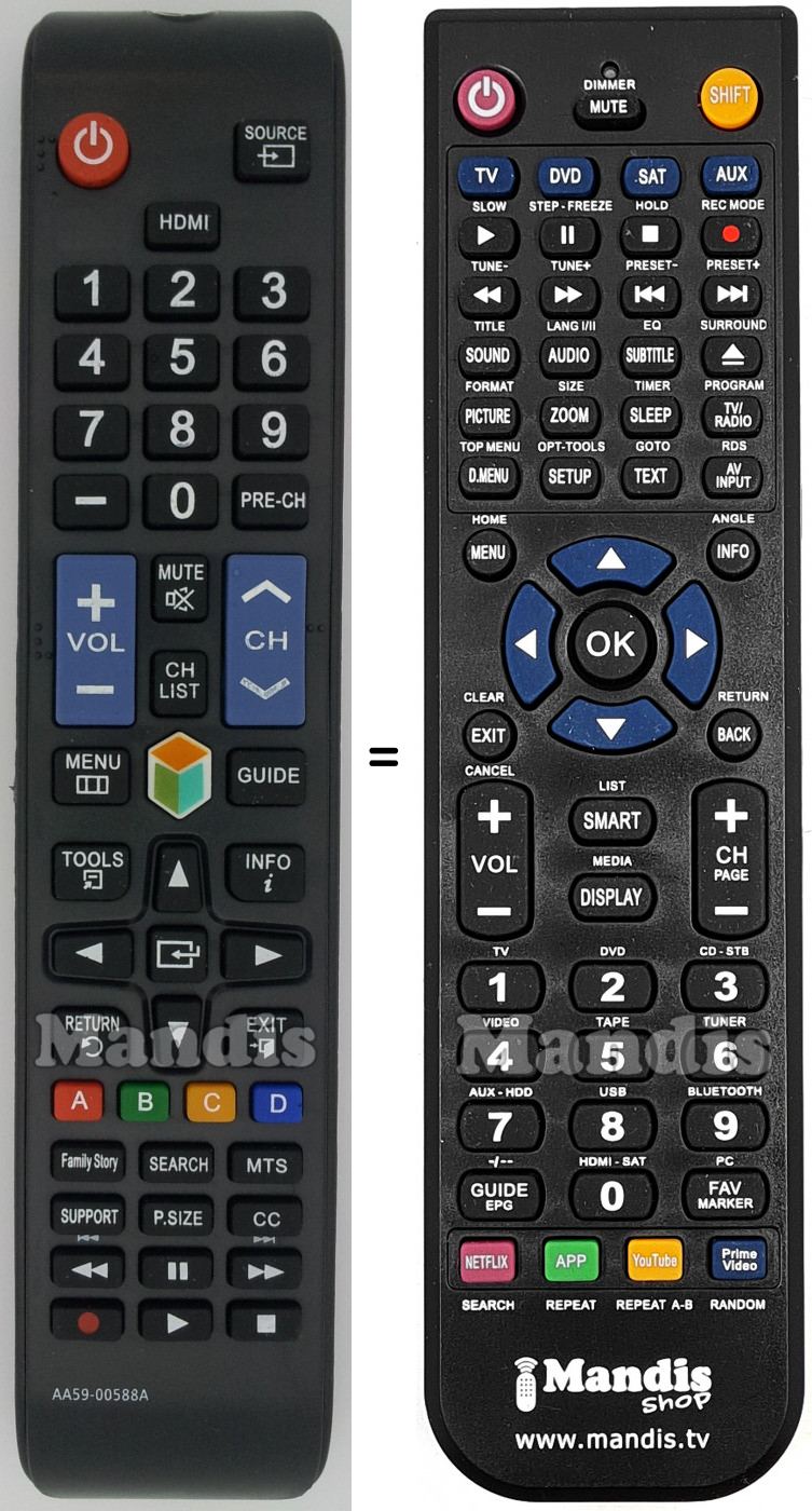 T&eacute;l&eacute;commande &eacute;quivalente AA5900588A