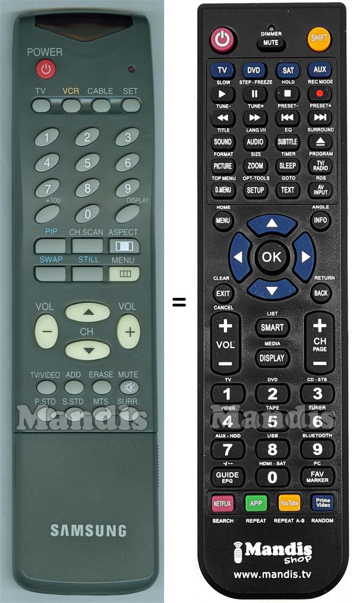 T&eacute;l&eacute;commande &eacute;quivalente AA59 10103G
