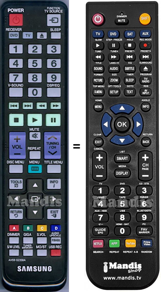 T&eacute;l&eacute;commande &eacute;quivalente AH59-02358A