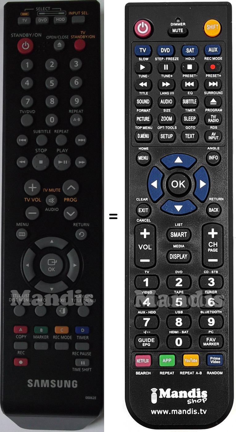 T&eacute;l&eacute;commande &eacute;quivalente Samsung AK59-00062E