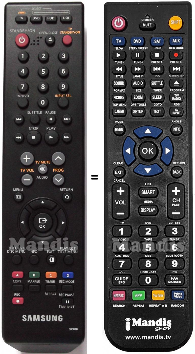 T&eacute;l&eacute;commande &eacute;quivalente Samsung AK5900084B