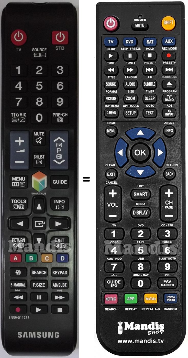 T&eacute;l&eacute;commande &eacute;quivalente Samsung BN59-01178B