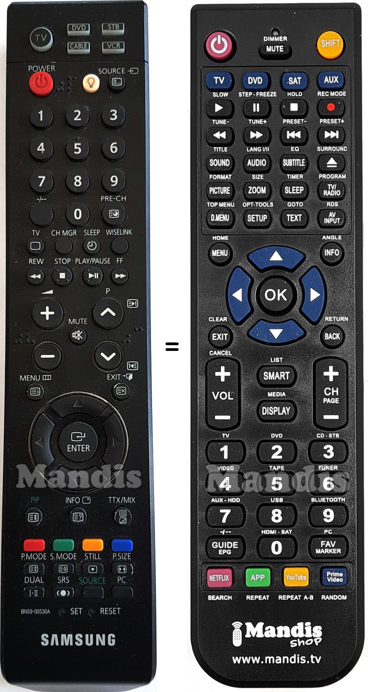 T&eacute;l&eacute;commande &eacute;quivalente Samsung BN5900530A