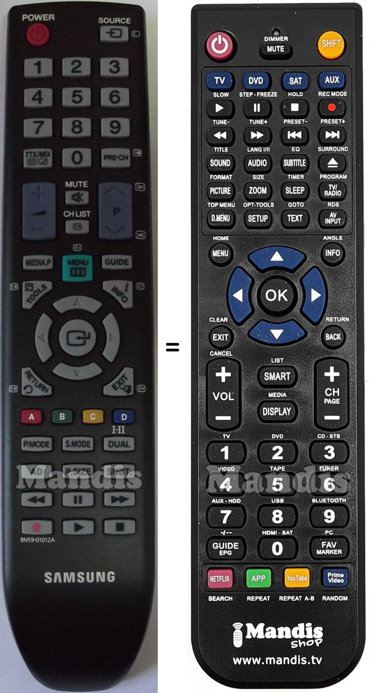 Télécommande équivalente KAOSHO BN59-01012A