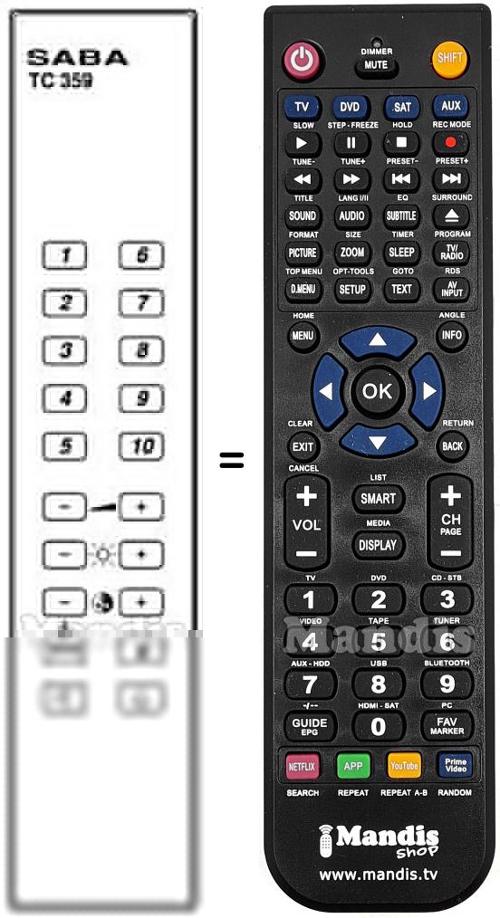 Télécommande équivalente TC 359