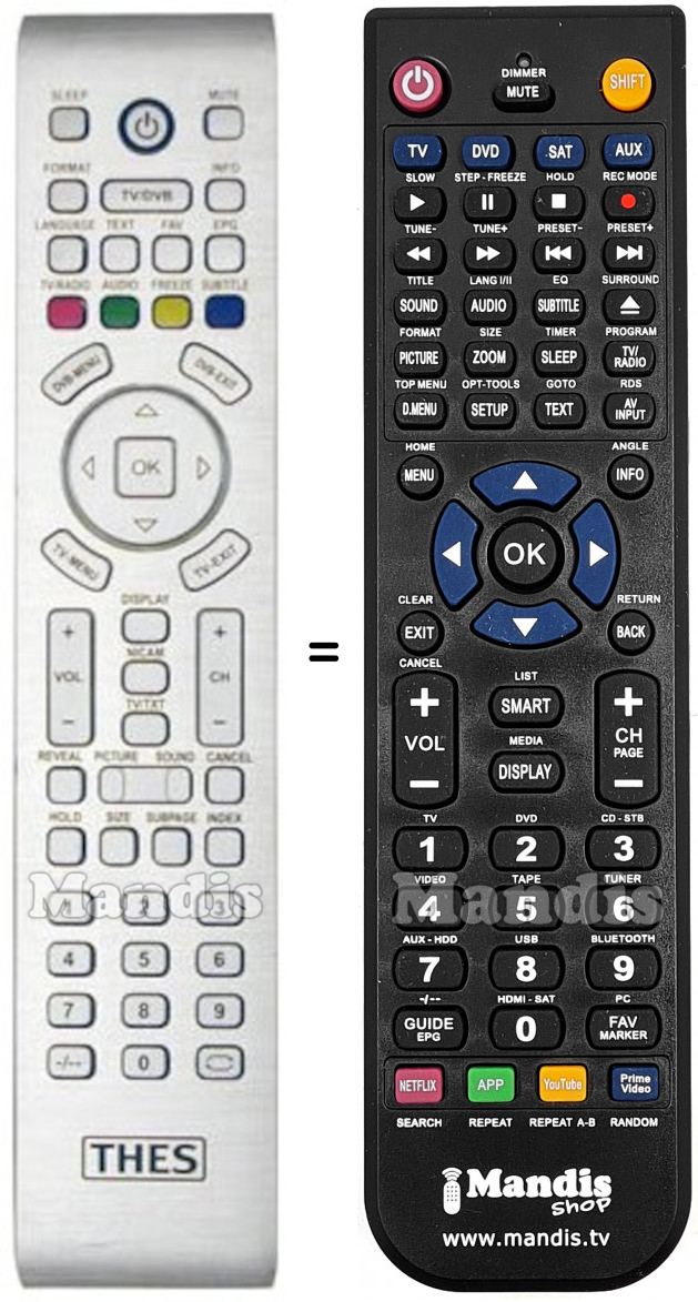 T&eacute;l&eacute;commande &eacute;quivalente THES REMCON585